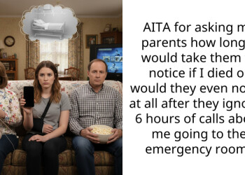 AITA for asking my parents how long it would take them to notice if I died or would they even notice at all after they ignored 6 hours of calls about me going to the emergency room?