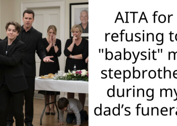 AITA for refusing to “babysit” my stepbrother during my dad’s funeral?