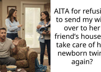 AITA for refusing to send my wife over to her friend’s house to take care of her newborn twins again?