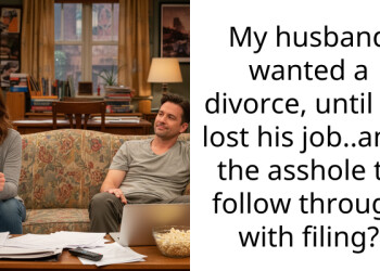 My husband wanted a divorce, until he lost his job..am I the a*shole to follow through with filing?