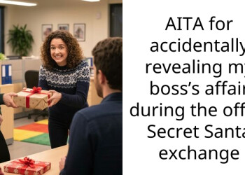 AITA for accidentally revealing my boss’s affair during the office Secret Santa exchange