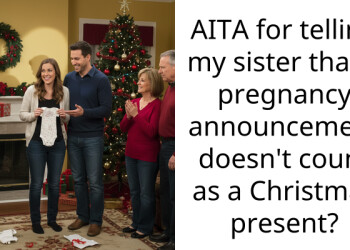AITA for telling my sister that a pregnancy announcement doesn’t count as a Christmas present?