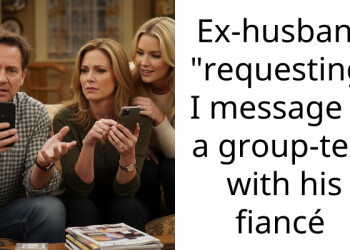 Ex-husband “requesting” I message in a group-text with his fiancé