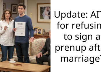 Update: AITA for refusing to sign a prenup after marriage?