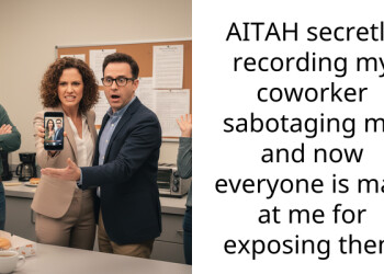 AITAH secretly recording my coworker sabotaging me and now everyone is mad at me for exposing them