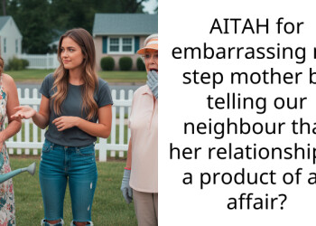 AITAH for embarra*sing my step mother by telling our neighbour that her relationship is a product of an affair?