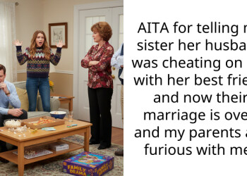 AITA for telling my sister her husband was cheating on her with her best friend and now their marriage is over, and my parents are furious with me?