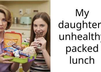 My daughters unhealthy packed lunch