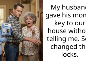 My husband gave his mom a key to our house without telling me. So I changed the locks.