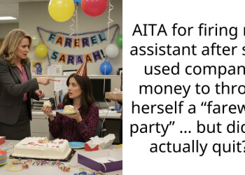 AITA for firing my a*sistant after she used company money to throw herself a “farewell party” … but didn’t actually quit?