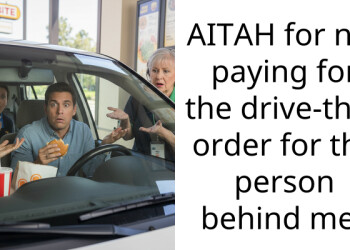 AITAH for not paying for the drive-thru order for the person behind me?