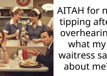 AITAH for not tipping after overhearing what my waitress said about me?