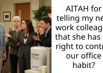AITAH for telling my new work colleague that she has no right to control our office habit?