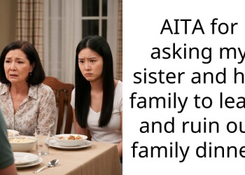 AITA for asking my sister and her family to leave and ruin our family dinner?