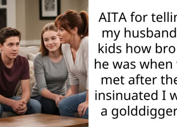 AITA for telling my husband’s kids how broke he was when we met after they insinuated I was a golddigger?