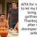 AITA for refusing to let my brother bring his girlfriend to Thanksgiving after she disrespected my wife?