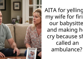 AITA for yelling at my wife for firing our babysitter and making her cry because she called an ambulance?