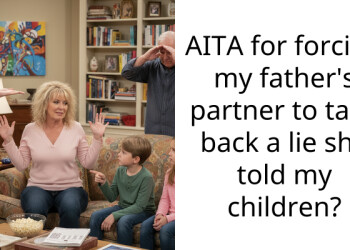 AITA for forcing my father’s partner to take back a lie she told my children?