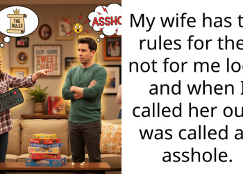 My wife has the rules for thee not for me logic and when I called her out I was called an a*shole.