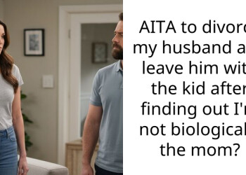 AITA to divorce my husband and leave him with the kid after finding out I’m not biologically the mom?