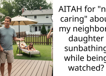 AITAH for “not caring” about my neighbor’s daughter sunbathing while being watched?