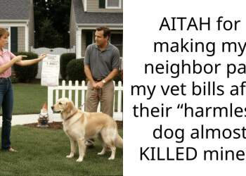 AITAH for making my neighbor pay my vet bills after their “harmless” dog almost K**LED mine??