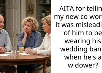 AITA for telling my new co worker it was misleading of him to be wearing his wedding band when he’s a widower?