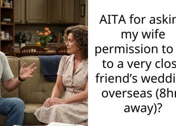 AITA for asking my wife permission to go to a very close friend’s wedding overseas (8hrs away)?