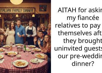 AITAH for asking my fiancée relatives to pay for themselves after they brought uninvited guests to our pre-wedding dinner?