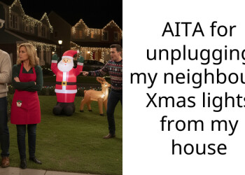 AITA for unplugging my neighbours Xmas lights from my house