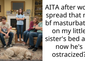 AITA after word spread that my bf ma****bated on my little sister’s bed and now he’s ostracized?