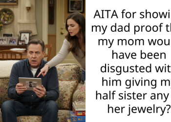 AITA for showing my dad proof that my mom would have been disgusted with him giving my half sister any of her jewelry?