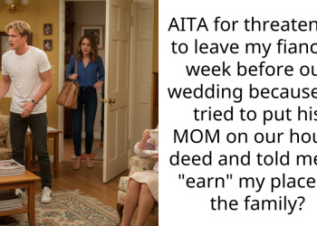 AITA for threatening to leave my fiancé a week before our wedding because he tried to put his MOM on our house deed and told me to “earn” my place in the family?