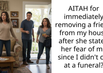 AITAH for immediately removing a friend from my house after she stated her fear of me since I didn’t cry at a funeral?