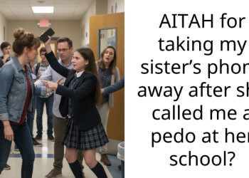 AITAH for taking my sister’s phone away after she called me a pedo at her school?