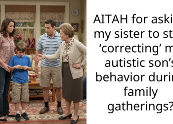AITAH for asking my sister to stop ‘correcting’ my autistic son’s behavior during family gatherings?