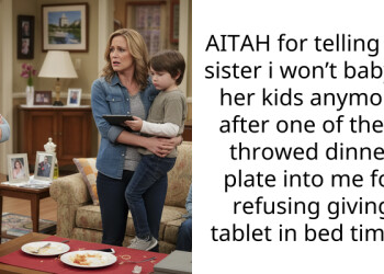 AITAH for telling my sister i won’t babysit her kids anymore after one of them throwed dinner plate into me for refusing giving tablet in bed time ?