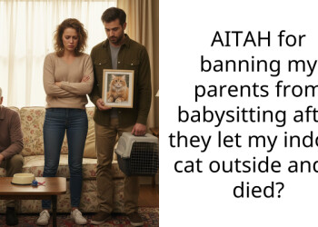 AITAH for banning my parents from babysitting after they let my indoor cat outside and it died?