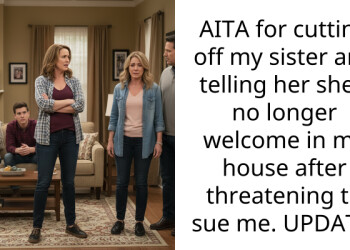 AITA for cutting off my sister and telling her she’s no longer welcome in my house after threatening to sue me. UPDATE.