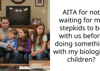 AITA for not waiting for my stepkids to be with us before doing something with my biological children?
