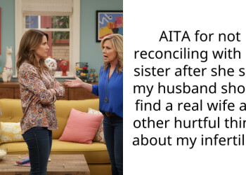 AITA for not reconciling with my sister after she said my husband should find a real wife and other hurtful things about my infertility?