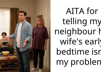 AITA for telling my neighbour his wife’s early bedtime isn’t my problem?
