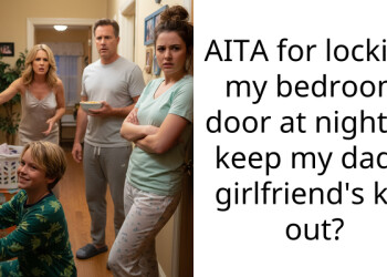 AITA for locking my bedroom door at night to keep my dad’s girlfriend’s kid out?