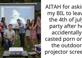 AITAH for asking my BIL to leave the 4th of july party after he accidentally casted p**n onto the outdoor projector screen?