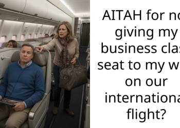 AITAH for not giving my business cla*s seat to my wife on our international flight?