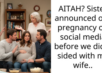 AITAH? Sister announced our pregnancy on social media before we did. I sided with my wife..