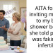 AITA for not inviting my mom to my baby shower because she told people I was faking my infertility?