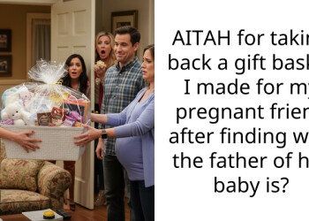 AITAH for taking back a gift basket I made for my pregnant friend after finding who the father of her baby is?
