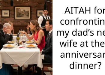 AITAH for confronting my dad’s new wife at their anniversary dinner?