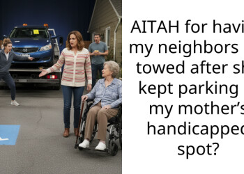 AITAH for having my neighbors car towed after she kept parking in my mother’s handicapped spot?